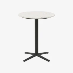 Mesa auxiliar de jardín de piedra blanca Nilo Ø60x72cm