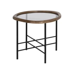 Mesa auxiliar de madera y metal 61x50x53cm