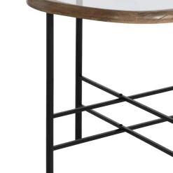 Mesa auxiliar de madera y metal 61x50x53cm