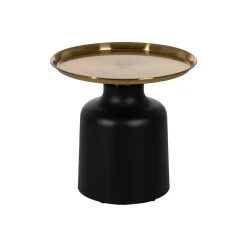 Mesa auxiliar de metal negra y dorada Ø50x47,50cm