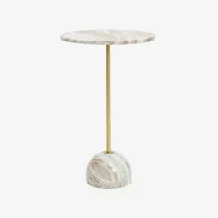 Mesa auxiliar de mármol beige Kern Ø35x58cm Clau&Chloe