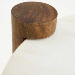 Mesa auxiliar de mármol y madera Houston Ø40x50cm Clau&Chloe
