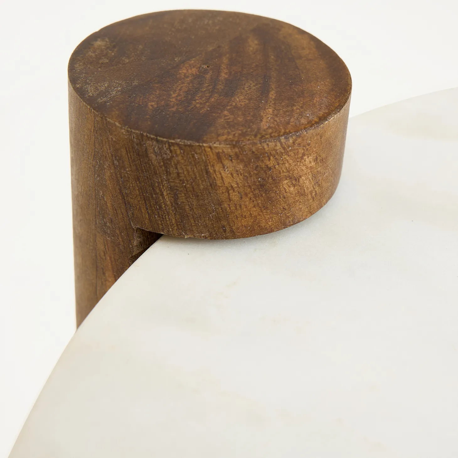 Mesa auxiliar de mármol y madera Houston Ø40x50cm Clau&Chloe