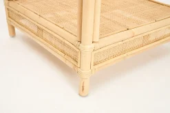 Mesa auxiliar de ratán y cristal Corvo 55x55x50cm
