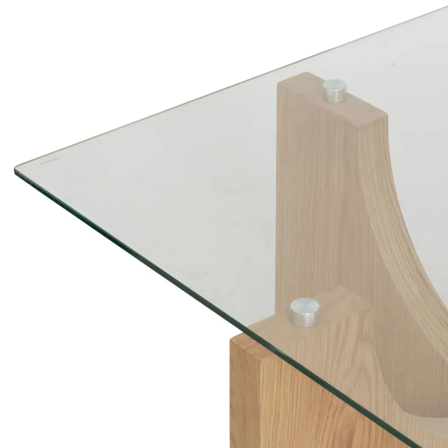 Mesa de centro de cristal y madera DM Milán 85x85x45cm