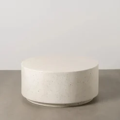 Mesa de centro de fibra de magnesio blanca Milo Ø90x40cm