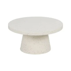 Mesa de centro de fibra de magnesio blanca Milo Ø80x38cm