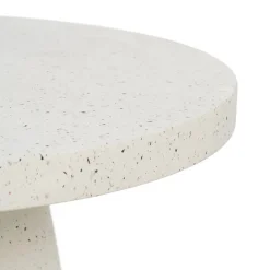 Mesa de centro de fibra de magnesio blanca Milo Ø80x38cm