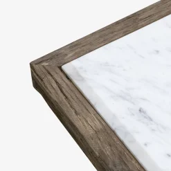 Mesa de centro de madera de olmo reciclada Pisco 100x100x45cm