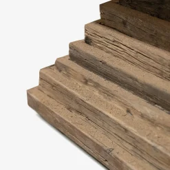 Mesa de centro de madera de olmo reciclada Pisco 100x100x45cm
