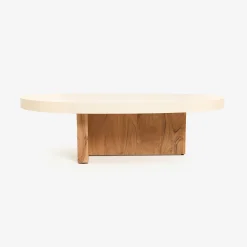 Mesa de centro de microcemento y madera de acacia Balin 105x60x30cm Clau&Chloe