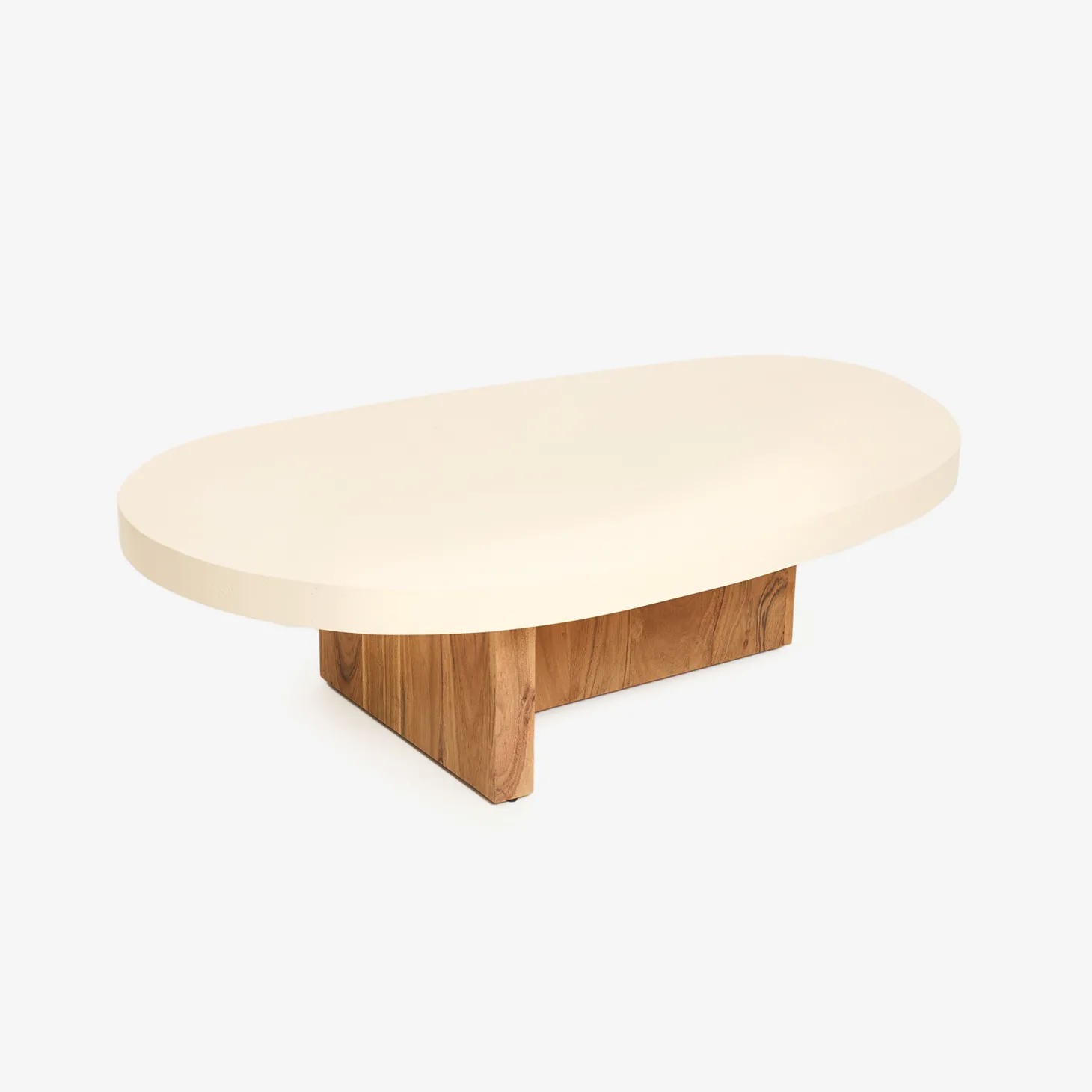 Mesa de centro de microcemento y madera de acacia Balin 105x60x30cm Clau&Chloe