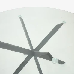 Mesa de comedor de cristal con patas de metal Fita Ø120x75cm