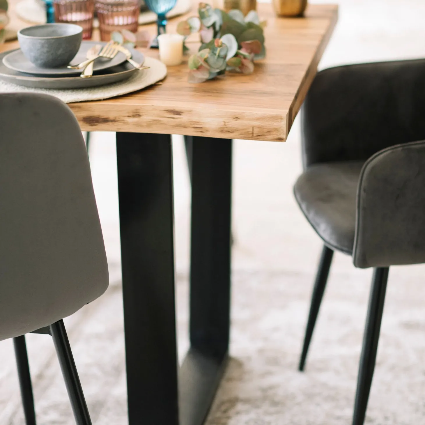 Mesa de comedor de madera acacia Brooklyn 180x90x77cm