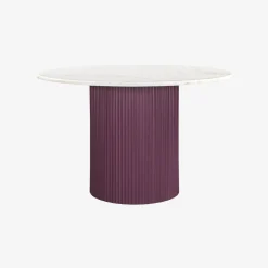 Mesa de comedor de madera de mango y mármol Zurich Ø120x76cm Clau&Chloe