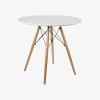 Mesa de comedor de madera redonda blanca Leisure Ø80x75cm