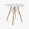 Mesa de comedor de madera blanca Leisure Ø100x75cm