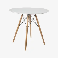 Mesa de comedor de madera blanca Leisure Ø100x75cm