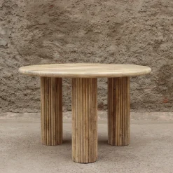 Mesa de comedor de madera de mango Singapur Ø120x76cm Clau&Chloe