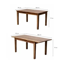 Mesa de comedor extensible de madera de acacia Balco 140/180x90x77cm