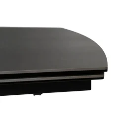 Mesa de comedor extensible de cerámica y cristal gris oscuro 180/260x90x76cm