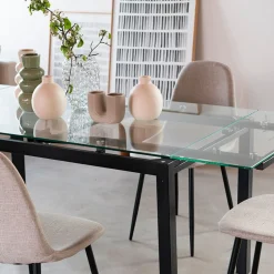 Mesa de comedor extensible de cristal Praga 200/140x80x76cm
