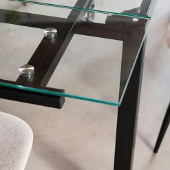 Mesa de comedor extensible de cristal Praga 200/140x80x76cm