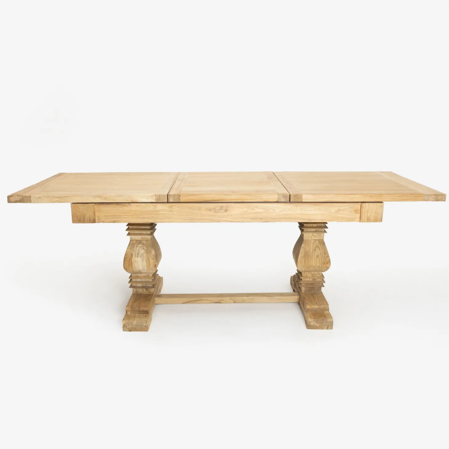 Mesa de comedor extensible de madera de olmo reciclada Toulouse 160/220x80x76cm