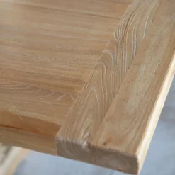 Mesa de comedor extensible de madera de olmo reciclada Toulouse 160/220x80x76cm