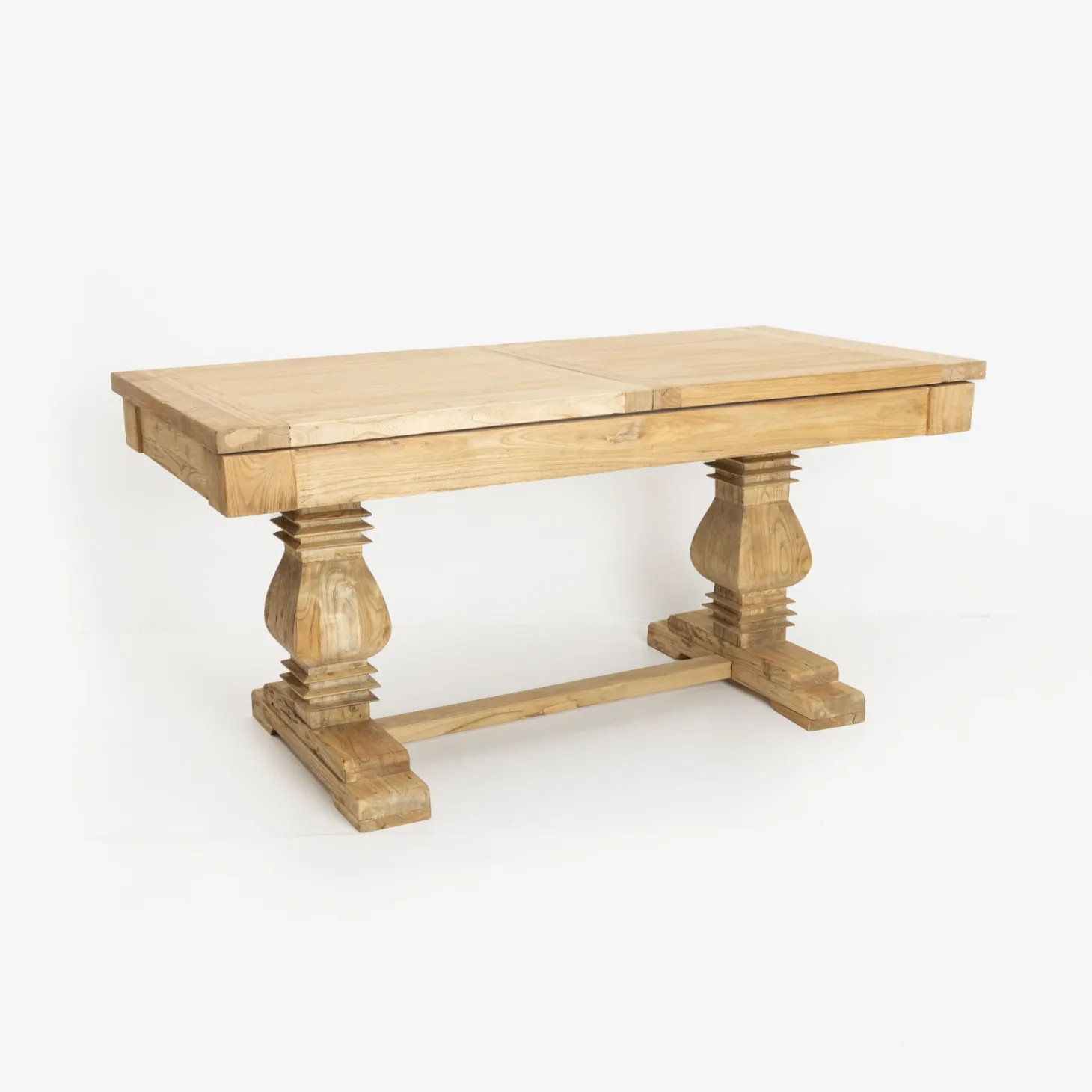 Mesa de comedor extensible de madera de olmo reciclada Toulouse 160/220x80x76cm