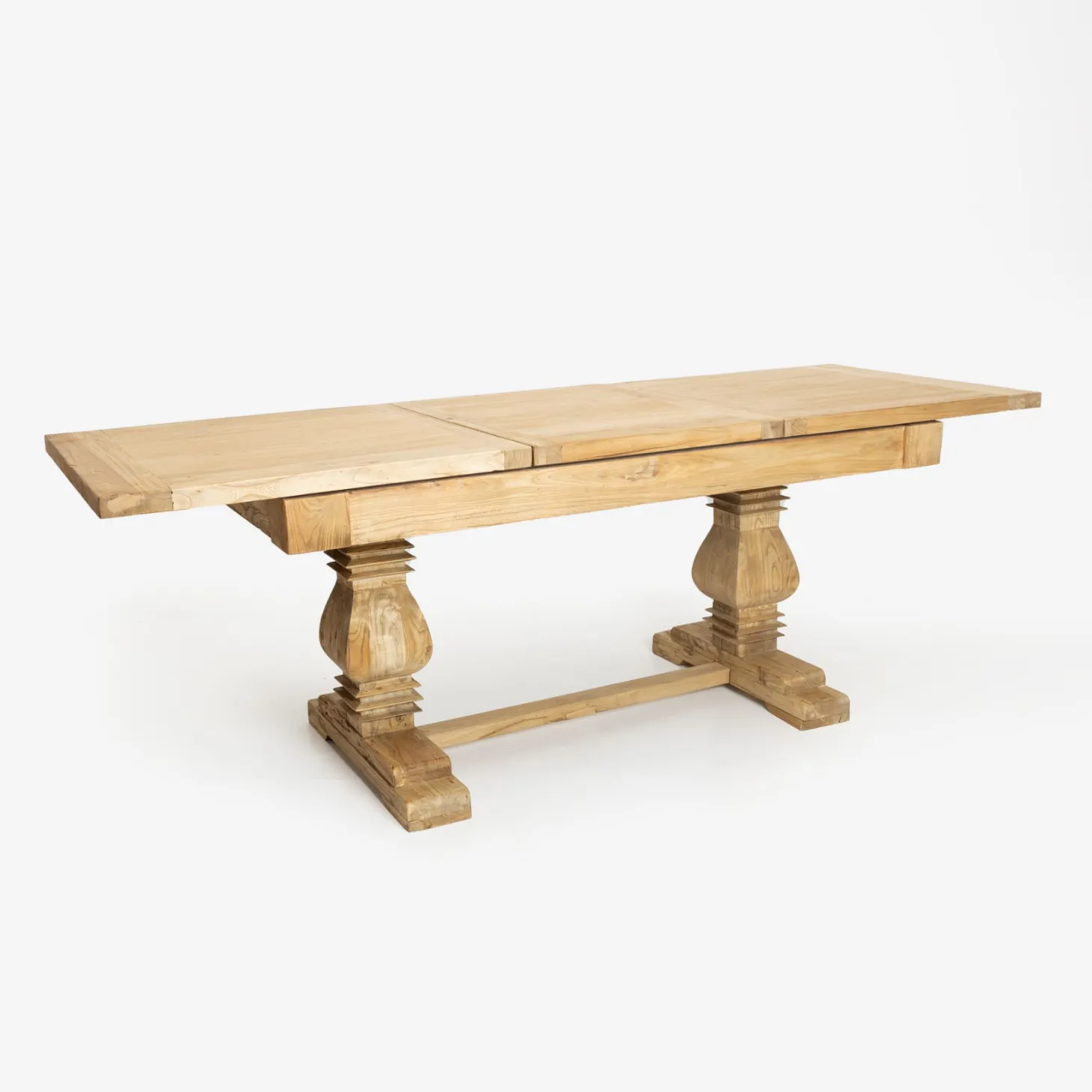 Mesa de comedor extensible de madera de olmo reciclada Toulouse 160/220x80x76cm