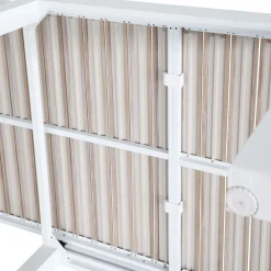 Mesa de jardín extensible de aluminio blanco con efecto madera Albir 90/180x90x76cm