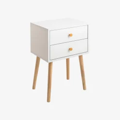 Mesita de noche de madera con 2 cajones Deva 40x30x63cm