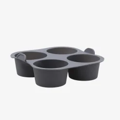Molde para 4 muffins de silicona gris 17x17x5cm