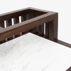 Mueble bar con ruedas de madera de olmo reciclada Pisco 70x50x91cm