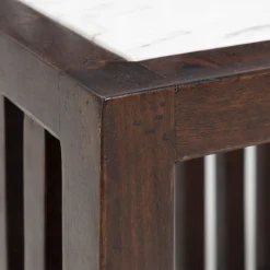 Mueble bar con ruedas de madera de olmo reciclada Pisco 70x50x91cm