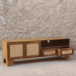 Mueble de televisión de madera de mango Merlín 175x45x57cm Clau&Chloe