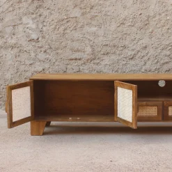 Mueble de televisión de madera de mango Merlín 175x45x57cm Clau&Chloe