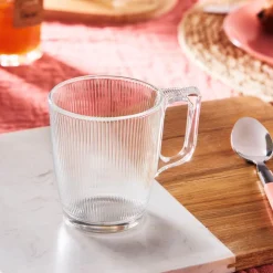 Mug de vidrio transparente Stria 25cl