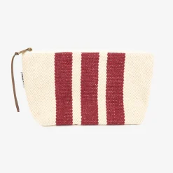 Neceser de algodón rayas rojas Niza 32x19cm