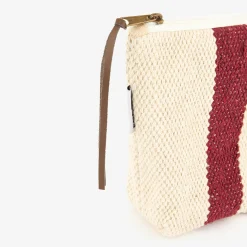 Neceser de algodón rayas rojas Niza 32x19cm