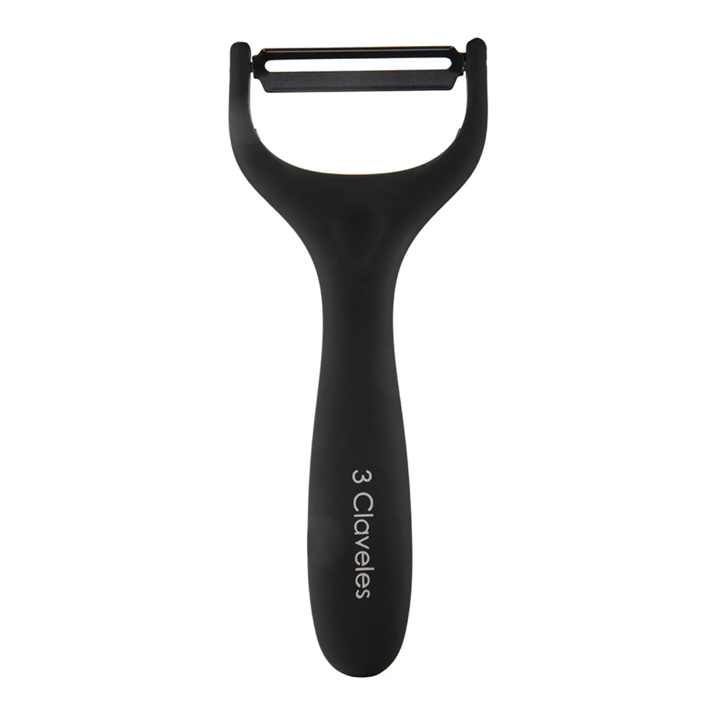 Pelador negro de acero inoxidable Soft Touch 15cm 3 Claveles