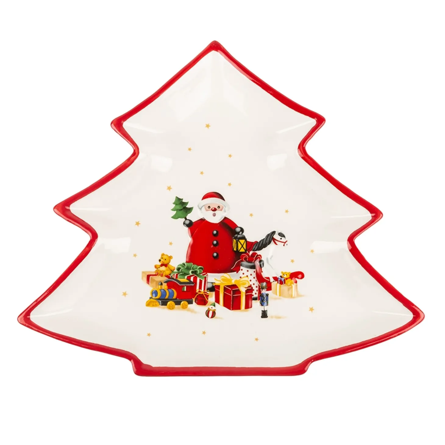 Plato de cerámica árbol Santa Claus 28x23cm