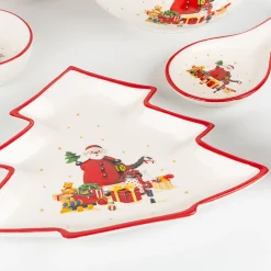Plato de cerámica árbol Santa Claus 28x23cm