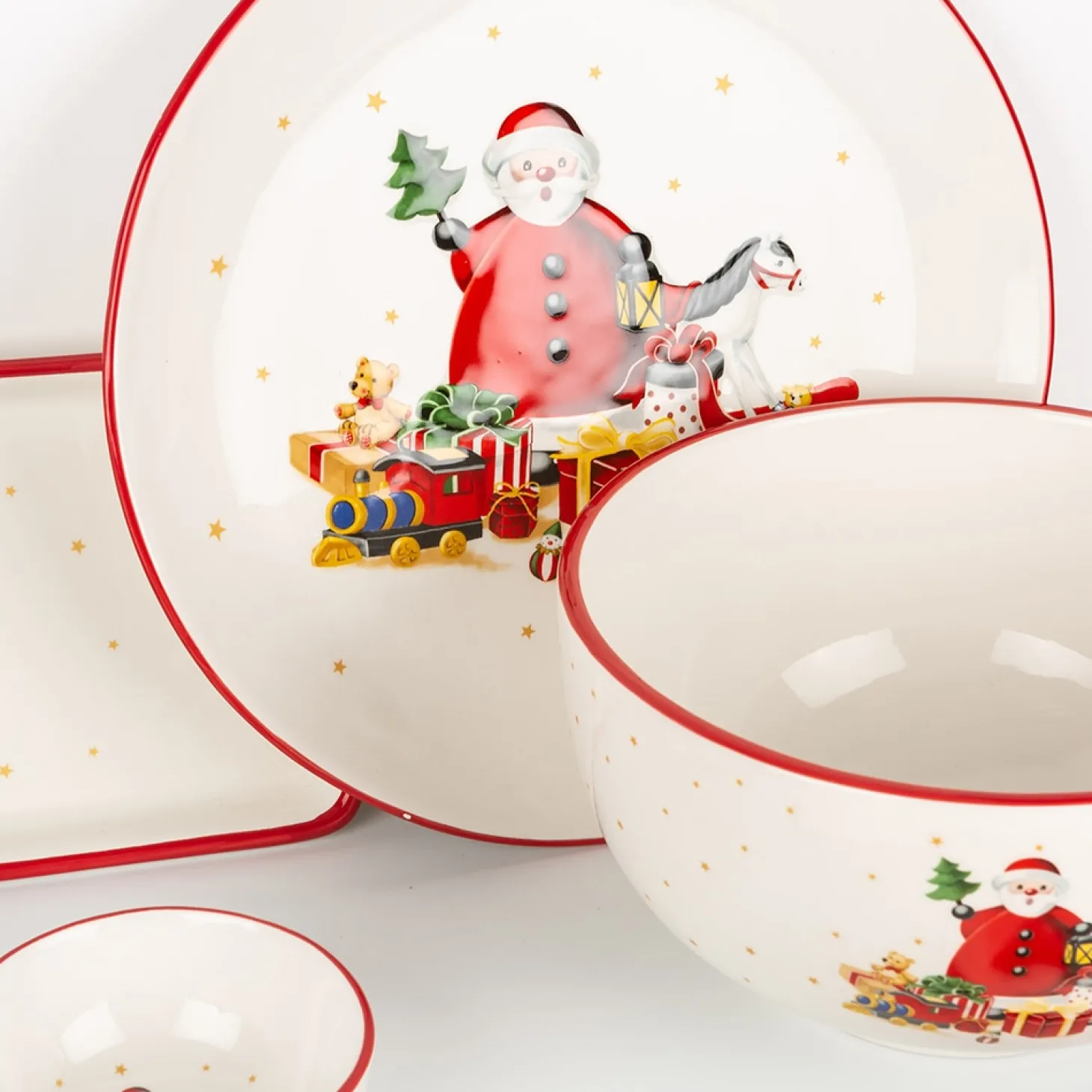 Plato de cerámica árbol Santa Claus 28x23cm
