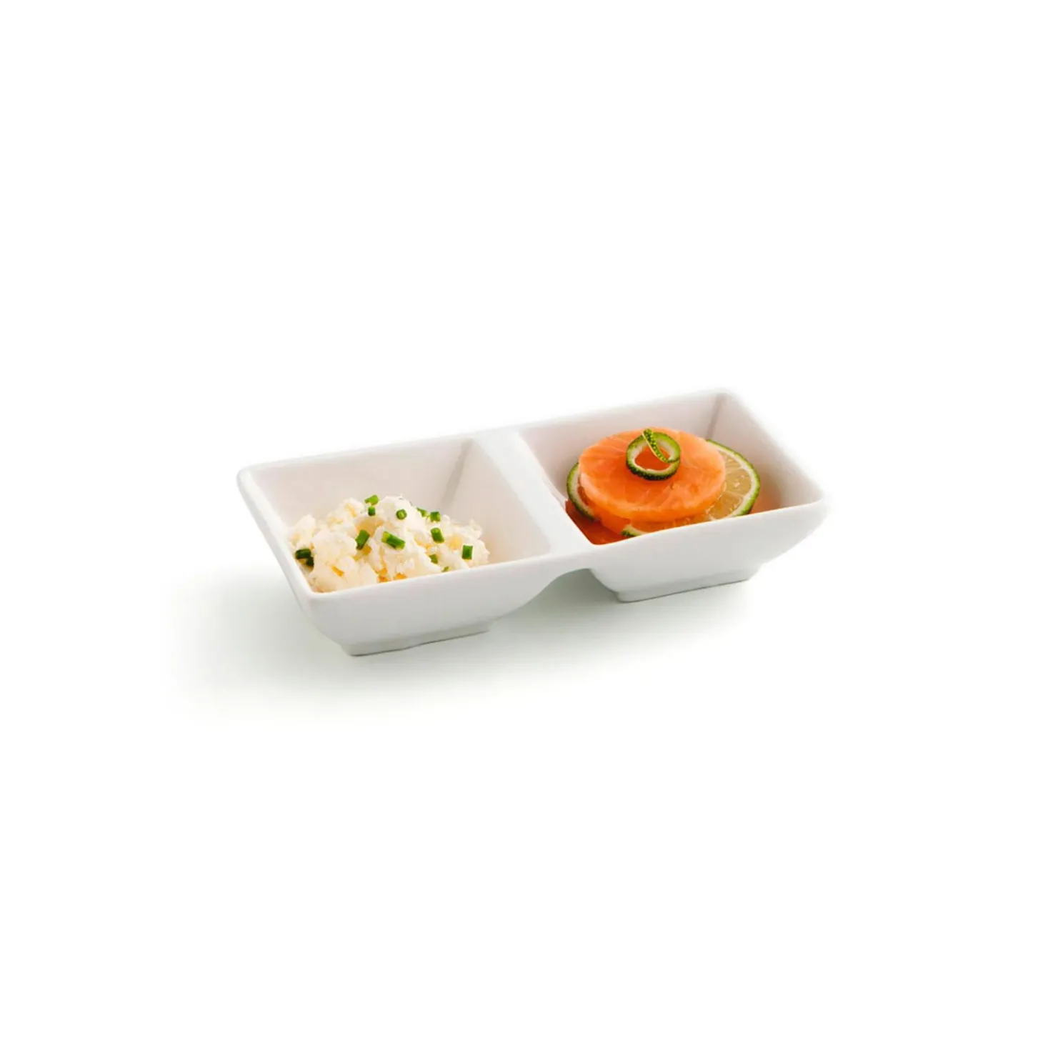 Plato de porcelana para aperitivos 15x7cm