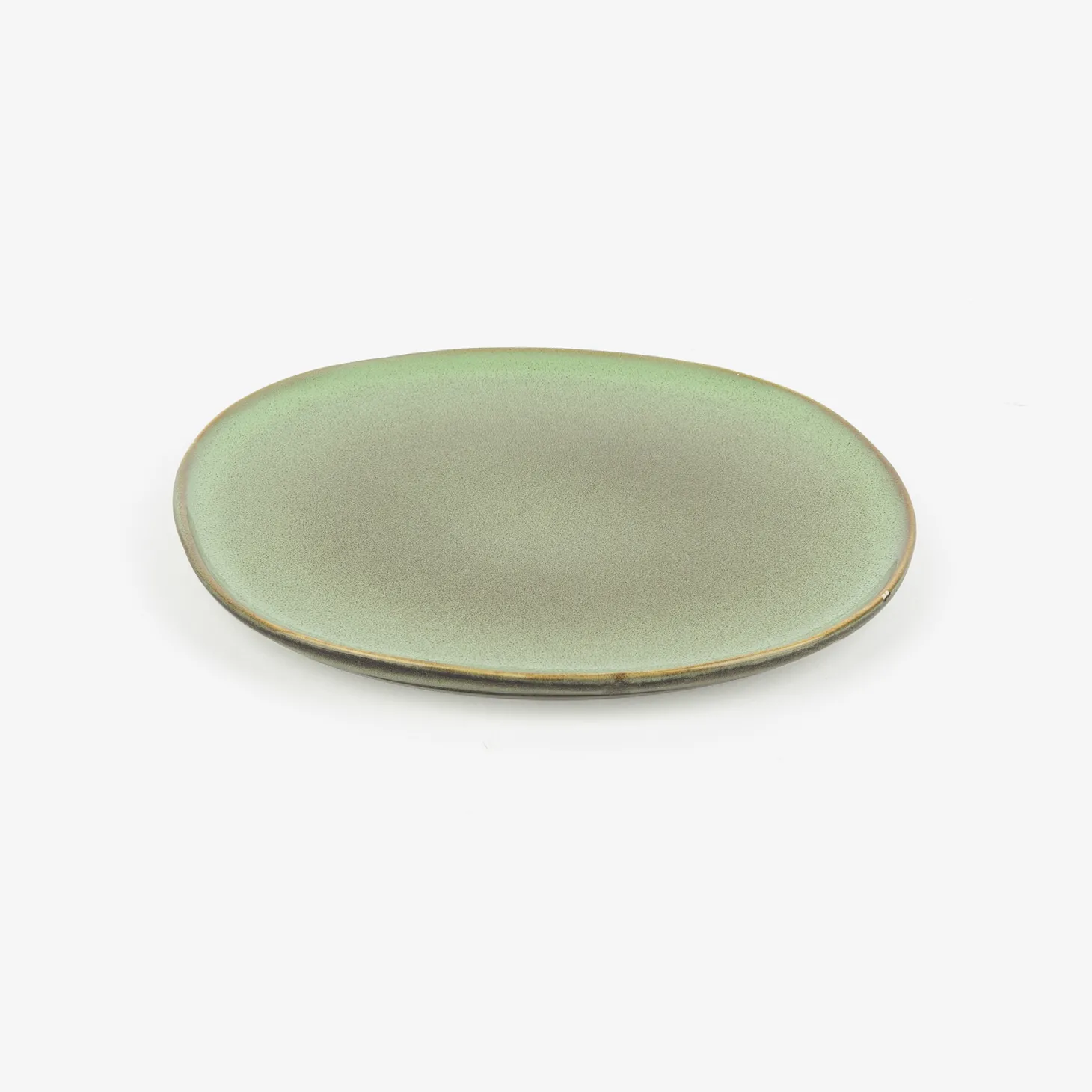 Plato de postre de gres verde Beget Ø20cm