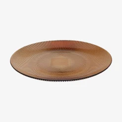 Plato de presentación de cristal ámbar Brule Ø32cm