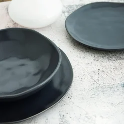Plato hondo de cerámica negro Cosmos Ø22cm