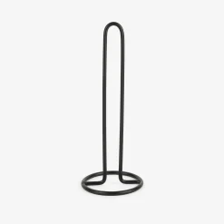 Portarollos de cocina de metal negro Ø13x33cm